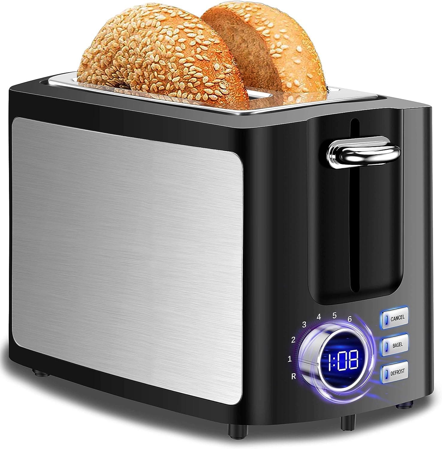 2-Slice Wide Slot Toaster with Countdown Display